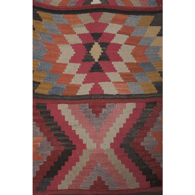 1960s Vintage Striped Turkish Kilim Runner 2'6'' X 11'9'' For Sale - Image 4 of 10