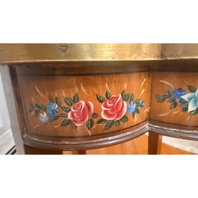 Theodore Alexander Hand-Painted Quatrefoil Accent Table With Brass Gallery For Sale - Image 11 of 13