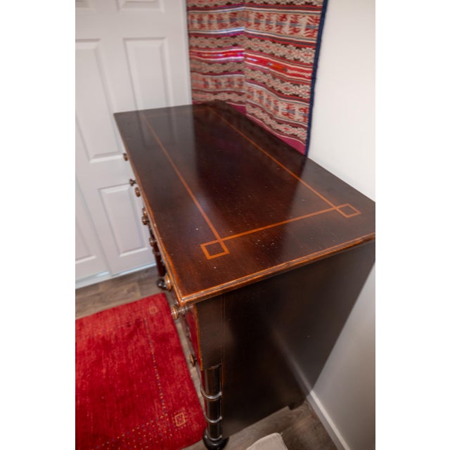 Antique American Empire Revival Mahogany Chest of Drawers With Turned Columns, C. 1900 For Sale - Image 6 of 15