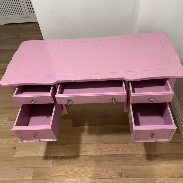 Mid 20th Century PInk Desk For Sale - Image 9 of 9