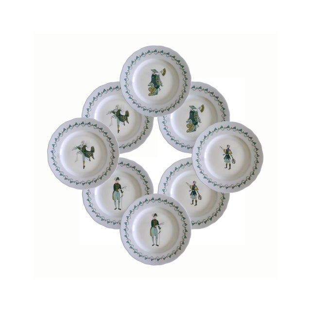 Savoy Hotel Theatre Themed Gilbert and Sullivan Set of 8 Plates Royal Worcester 1960s A rare and elegant set of eight...
