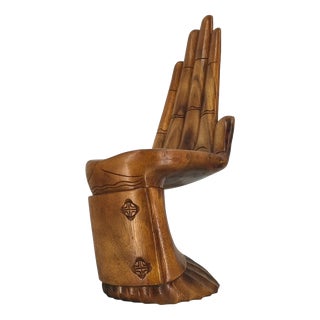 Wooden Hand-Shaped Side Chair, 1970s For Sale