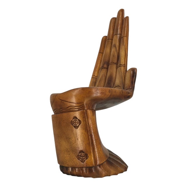 Wooden Hand-Shaped Side Chair, 1970s For Sale