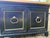 Mid-Century Modern 1970s Classic MCM Black and Gold Two Door Accent Cabinet With Brass Ring Pulls For Sale - Image 3 of 8