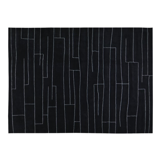 Moroccan Beni Ourain Hand Knotted Wool Rug, 9'2"x12'1" For Sale