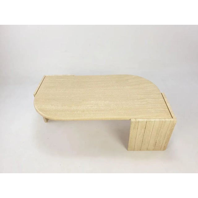 Mid-Century Italian Travertine Coffee Table, 1980s For Sale - Image 6 of 17