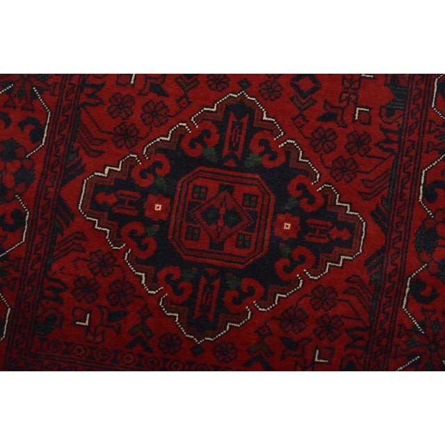 Turkmen Runner 2’8” X 11’6” Red Wool Tribal Hand-Knotted Oriental Rug For Sale - Image 4 of 13