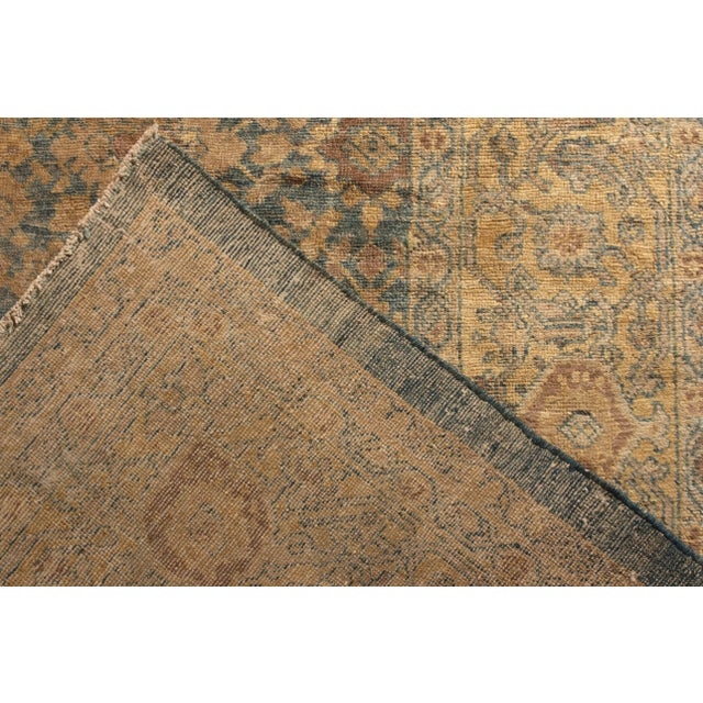 Antique Sultanabad Persian Rug in Beige-Brown and Blue Floral Pattern For Sale In New York - Image 6 of 6