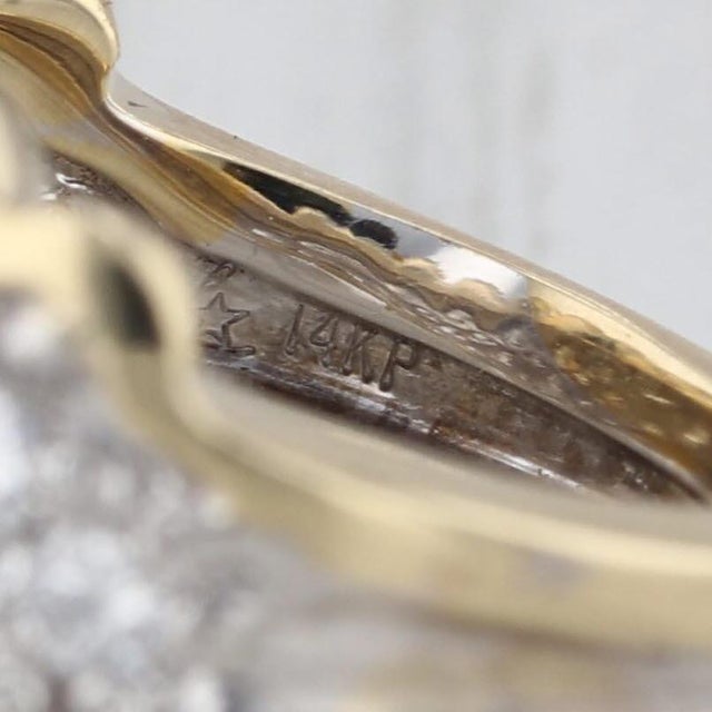 1.48ctw Diamond Cluster Ring 14k Yellow White Gold Sz 5.75 London Star Cocktail For Sale In Greensboro - Image 6 of 8