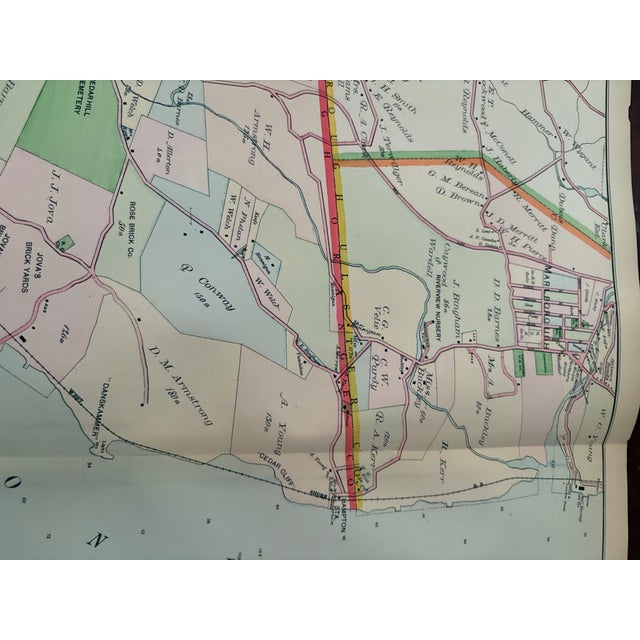 Antique cartography map of Section 16 of Orange, Ulster, and Dutchess Counties, New York. Hand colored index map in 3...