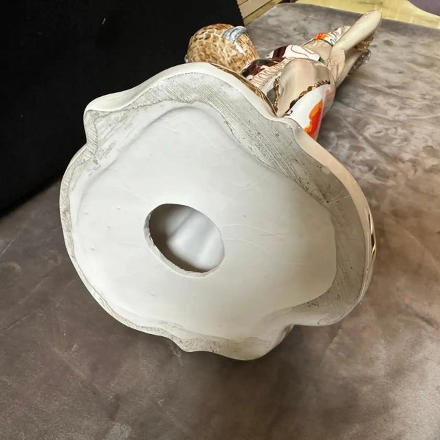 1950s Mid-Century Modern Ceramic Italian Figure of a Woman With Fishes For Sale - Image 4 of 11