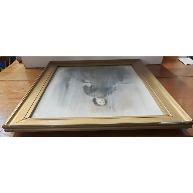 Late 19th Century Scottish Victorian Widow in Mourning Attire Framed Portrait Drawing For Sale - Image 4 of 11