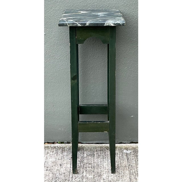 Vintage Brazilian Faux Finished Marble Pedestal For Sale - Image 4 of 12