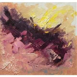 Landscape Study 4 by Dominic Harman | Oil On Primed Paper Abstract landscape with vibrant colors. For Sale