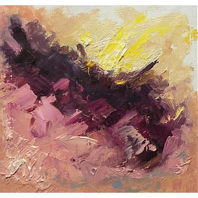 Landscape Study 4 by Dominic Harman | Oil On Primed Paper Abstract landscape with vibrant colors. For Sale