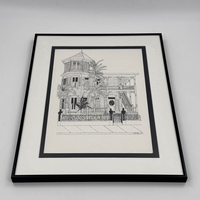 The Artist House, Key West Original Pen & Ink Drawing Signed 2001 For Sale In Tampa - Image 6 of 12