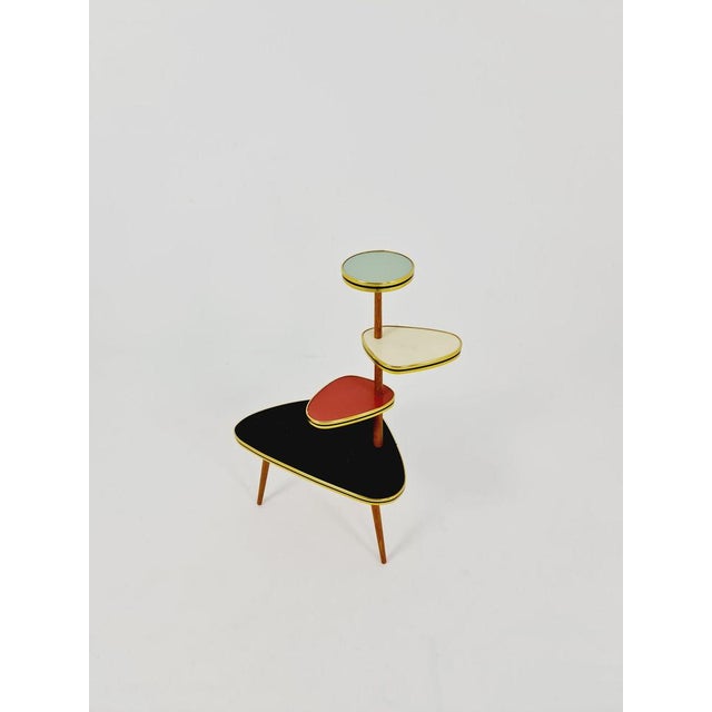 Big 1950s german plant stand, colorful vintage mid-century minimalist indoor plant stand side table retro flower table it...