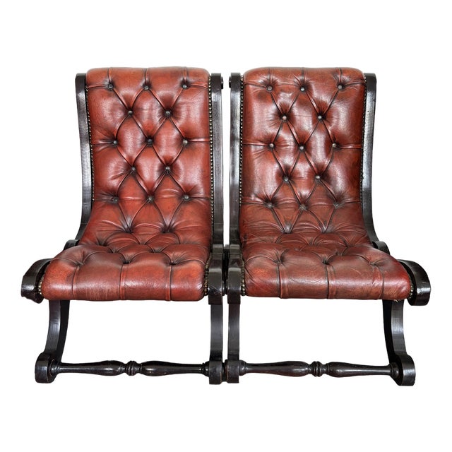 Chesterfield Lounge Chairs, Set of 2 For Sale