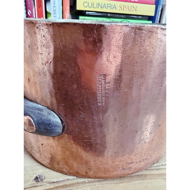 French Huge Antique French Dehillerin Copper Pot For Sale - Image 3 of 8