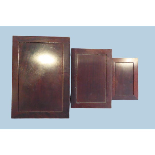 Wood Gorgeous Chinese Ming Style Nesting Tables For Sale - Image 7 of 11