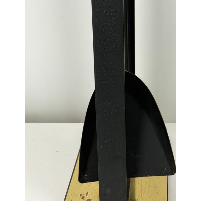 Mid-Century Modern Modernist Styled After Pilgrim Mfg. Brass and Wrought Iron Fireplace Tools For Sale - Image 3 of 8
