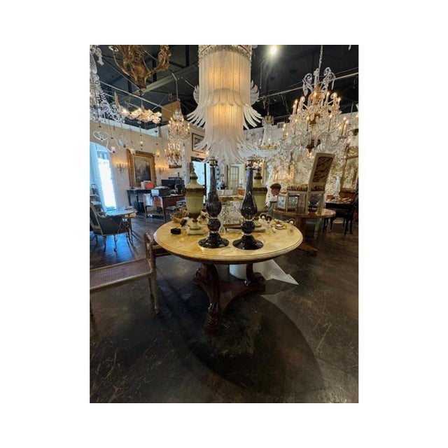 2000 - 2009 Pair of Murano Black Glass Lamps For Sale - Image 5 of 5