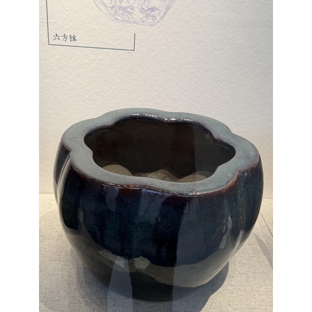 Large Early 20th Century Blue Flambe Glaze Pot For Sale - Image 11 of 12