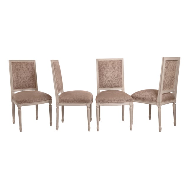 Custom French Louis XVI Style Chairs, Set of 4 For Sale