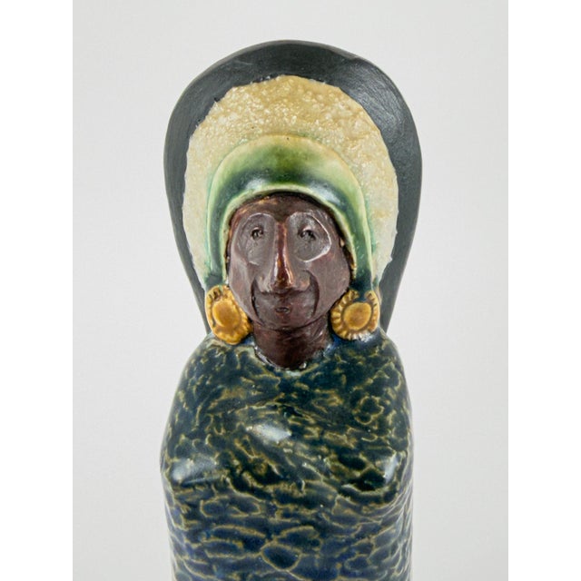 Black Ceramic Female Figure from Höganäs, Sweden, 1960s For Sale - Image 8 of 9