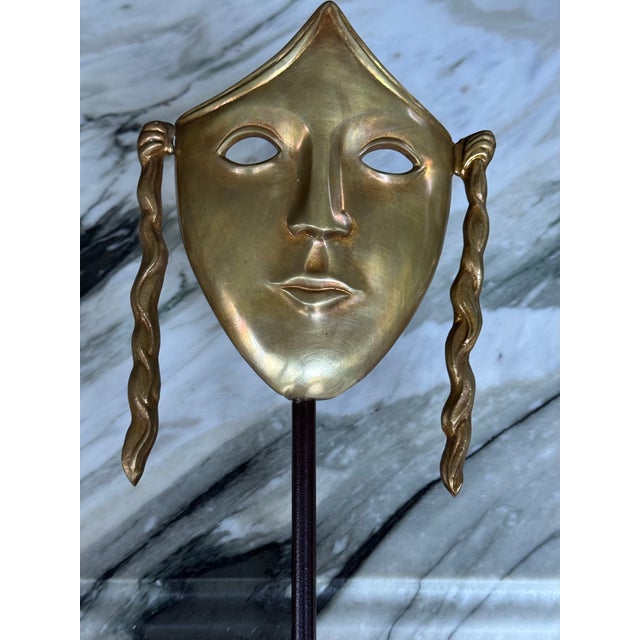 Metal Sarreid, Ltd. Brass Decorative Mask For Sale - Image 7 of 12