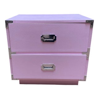 Dixie Furniture Pink Campaign Campaigner Nightstand 1970s For Sale