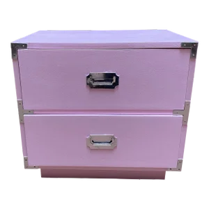 Dixie Furniture Pink Campaign Campaigner Nightstand 1970s
