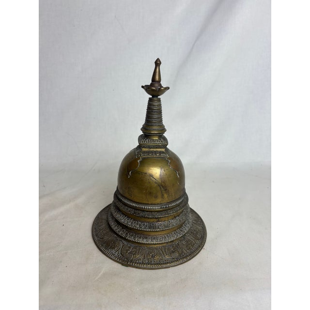 Early 19th Century Miniature Brass Stupa For Sale - Image 5 of 5