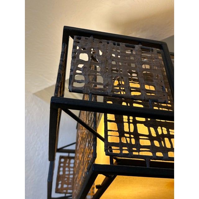 1960s Mid Century Modern Asian Modern Flush Mount Light Fixture. For Sale - Image 4 of 8