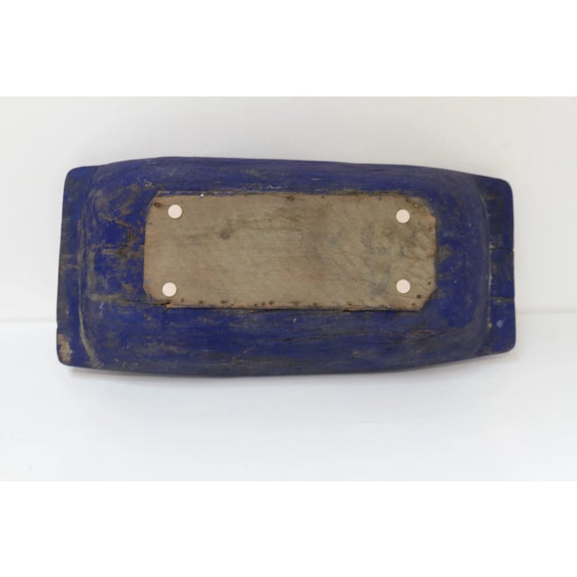 Large Antique Swedish Folk Art Blue Wooden Trough, Late 1800s For Sale - Image 13 of 17
