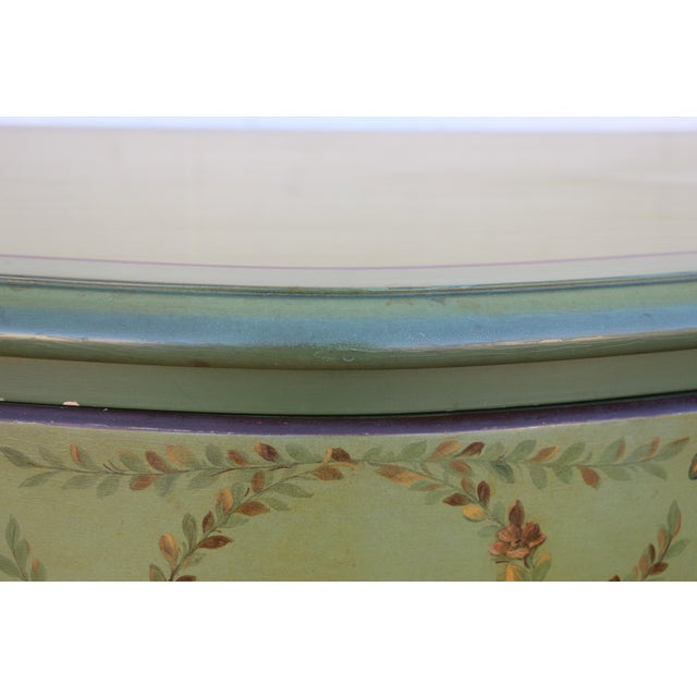 1950s French Provincial Hand-Painted Green Tall Chest of Drawers For Sale - Image 4 of 18