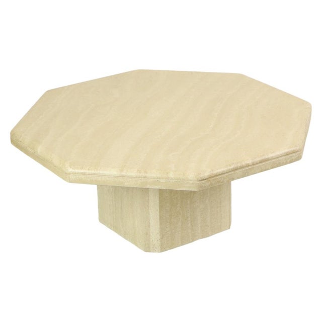 Stone Vintage Italian Octagonal Travertine Coffee Table, 1970s For Sale - Image 7 of 18
