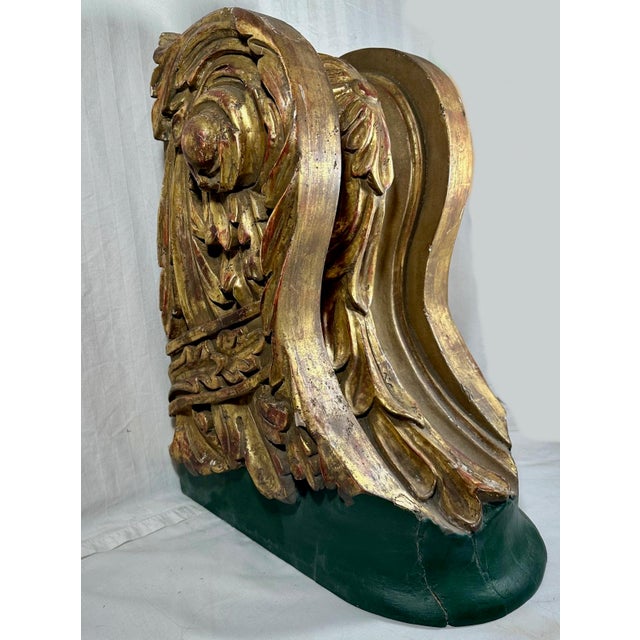 Baroque Period Baroque Massive Giltwood Architectural Element Sculpture Corbel For Sale - Image 3 of 12