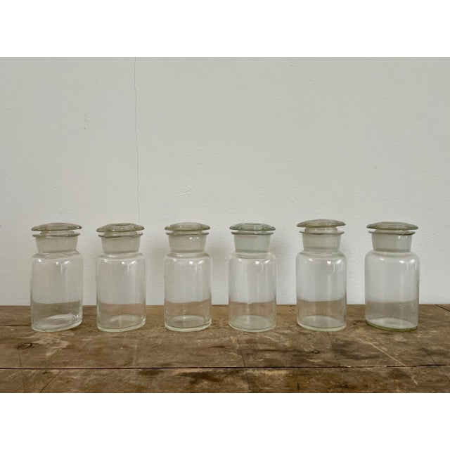 Vintage Wide Mouth Lab Glass Container With Lid For Sale - Image 4 of 5