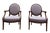 Louis XVI Cabriolet Armchairs with Medallion Backs, 1950s, Set of 2 For Sale