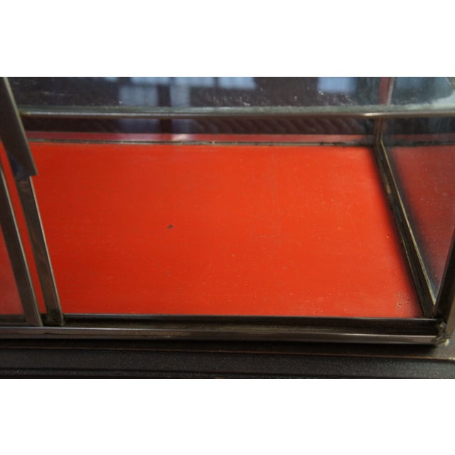 Vintage Chrome Glass Two Tier Curio Display Case Desktop Showcase Cabinet 26" For Sale - Image 9 of 10