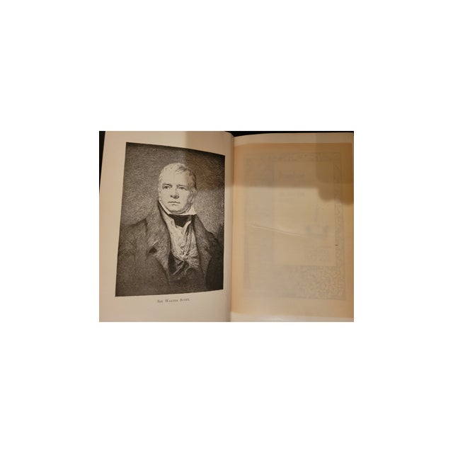 Vintage Set of Four Sir Walter Scott Green & Gold Clothbound Novels (h.m. Caldwell Company) For Sale In Milwaukee - Image 6 of 8