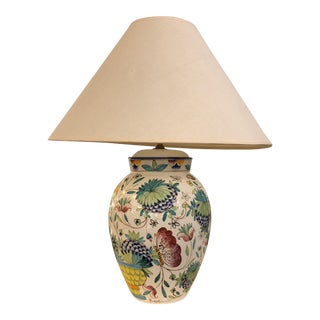 Italian Hand Painted Ceramic Table Lamp For Sale