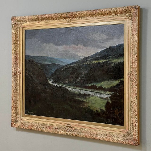 Mid 20th Century Antique Framed Oil Painting on Canvas of Ardennes Landscape by Rene Toussaint (1902-1971) For Sale - Image 5 of 16