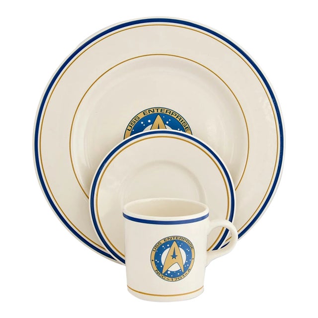 Late 20th Century Pfaltzgraff Star Trek Enterprise Place Setting, 3 Pieces For Sale
