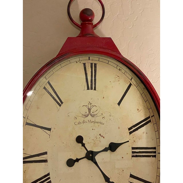 Large Vintage Metal Pocket Watch Frame French Cafe Wall Clock Cafe Des