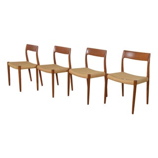 Mid-Century Model 77 Dining Chairs by Niels Otto Møller for J.L. Møllers, 1960s, Set of 4 For Sale