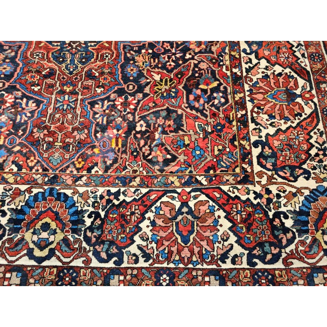 Vintage Oversize Persian Bakhtiari Rug, Hand-Knotted Wool, Geometric Pattern, Burgundy & Ivory, 11x15 For Sale - Image 15 of 16