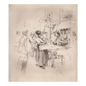 1920s Alexander Blum Ghetto Etching