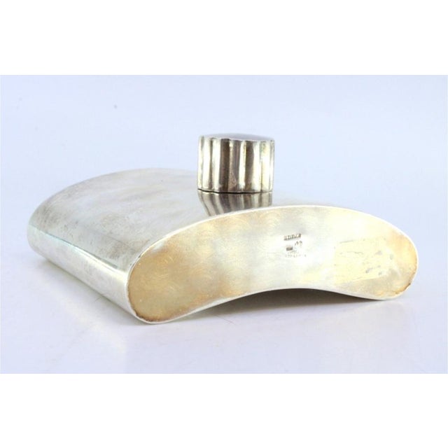 Smooth Silver Whiskey Flask For Sale - Image 3 of 8